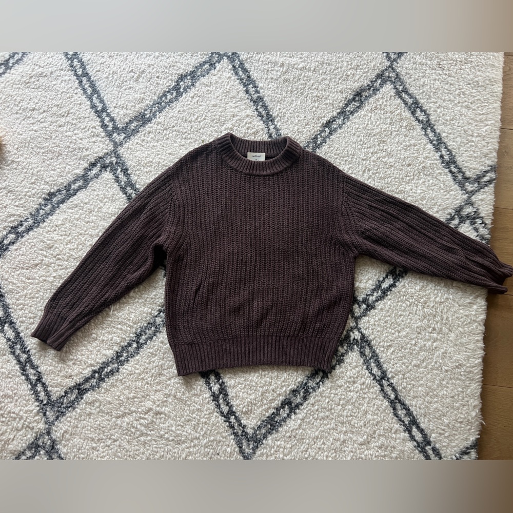 Aritzia Brown Crew Neck Sweater